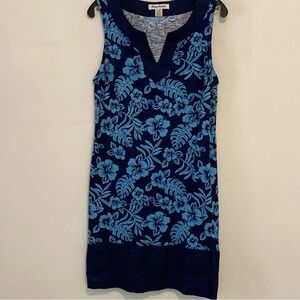 TOMMY BAHAMA BLUE FLORAL DRESS RESORT SUMMER VACATION SIZE LG